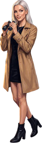Ava Lindqvist holding binoculars