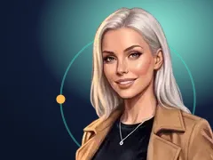 Ava Lindqvist, l'animatrice du guide, qui affiche la distance jusqu'au Cascades Casino Delta sur sa page